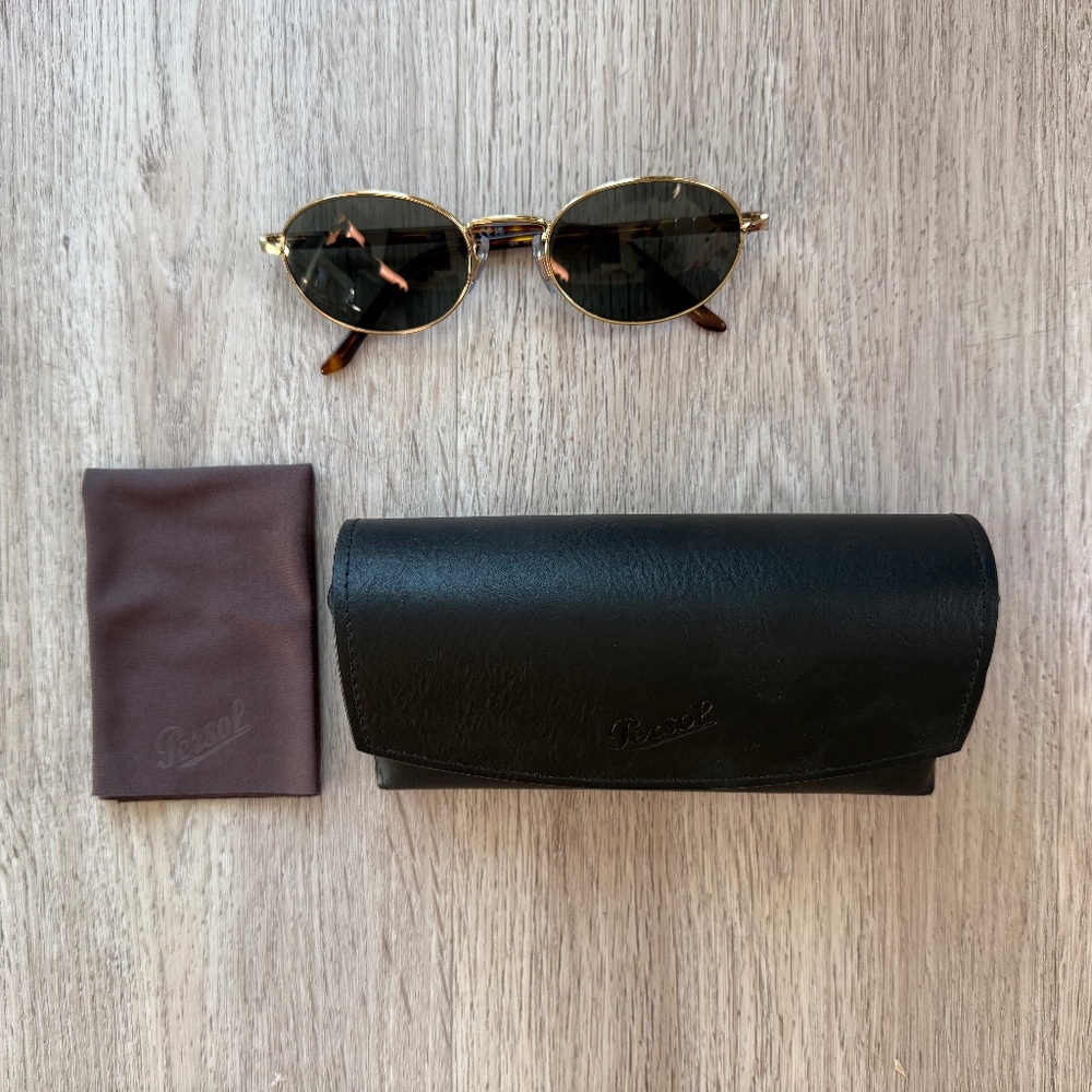 NEW Persol Sunglasses IDA PO 1018S Size 55 - 21 GOLD/GREEN 145 mm AUTHENTIC